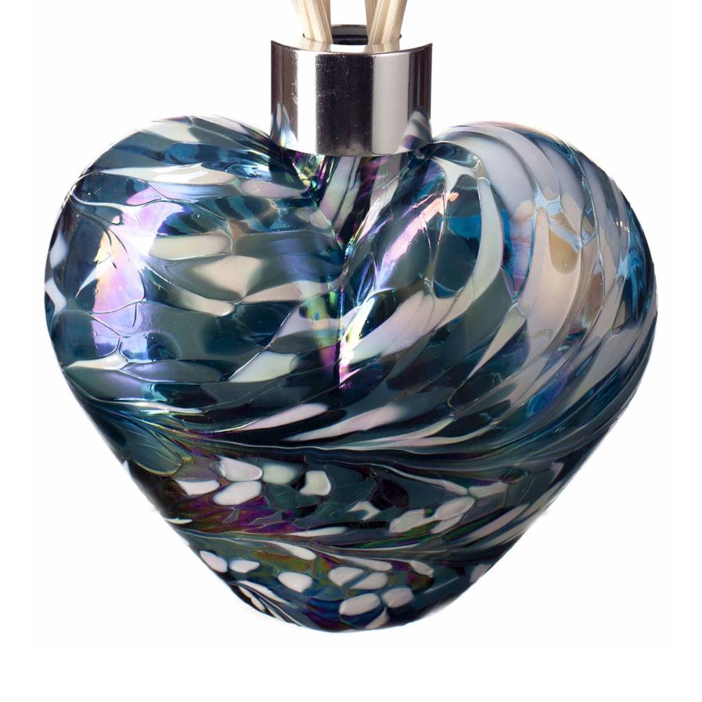 Amelia Art Glass Turquoise & White Heart Reed Diffuser Extra Image 1